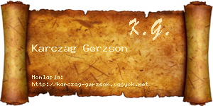 Karczag Gerzson névjegykártya